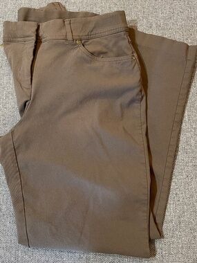 JM Collection Comfort Strtch Zip Front Beige Tan pants size 14